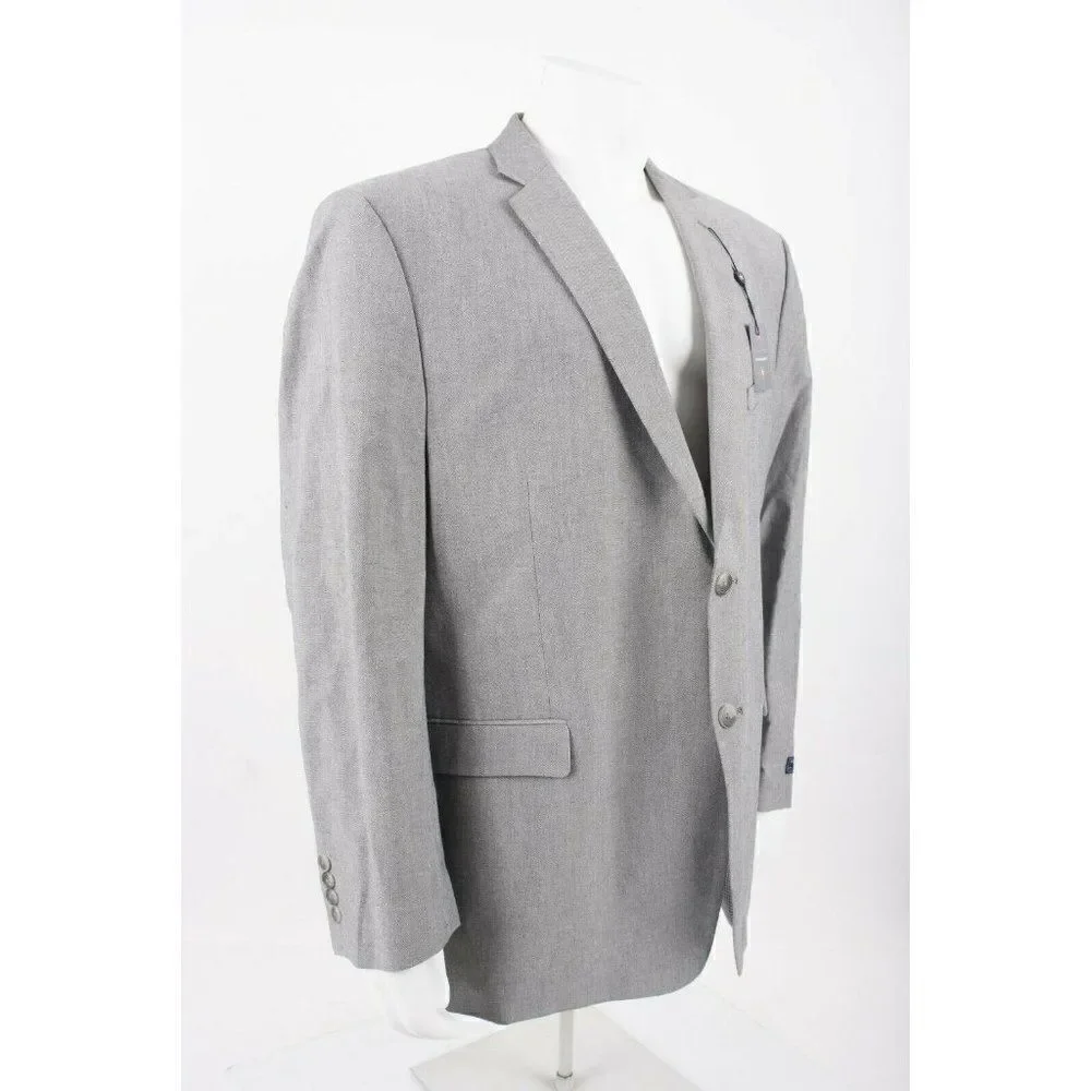 Saddlebred Mens Suit Jacket Blazer Sport Coat Sz 43 Gray Cotton NWT